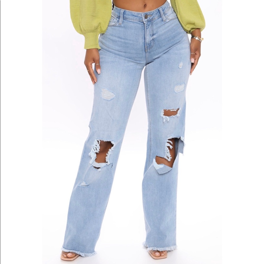 Wide Leg Mom Jeans - Picture 1 of 4